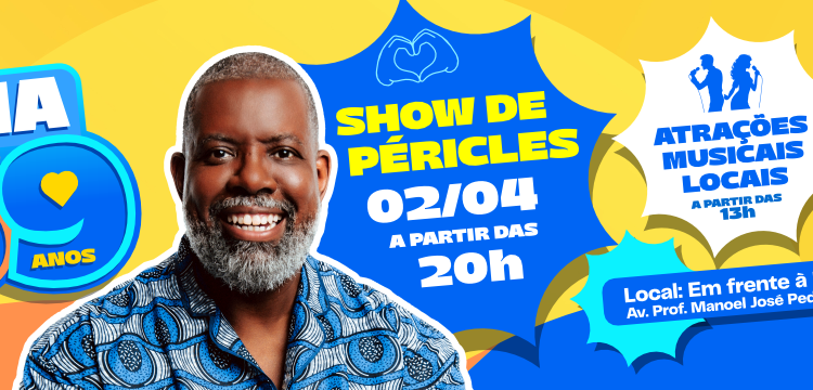 Aniversário de Cotia: atrações musicais regionais, diversão para a Família e show gratuito do Péricles.